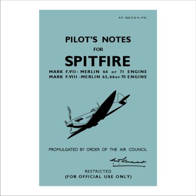 RAF "Pilot's Notes" for the Spitfire cover art