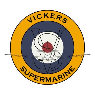 Vickers/Supermarine logo with RAF roundel background