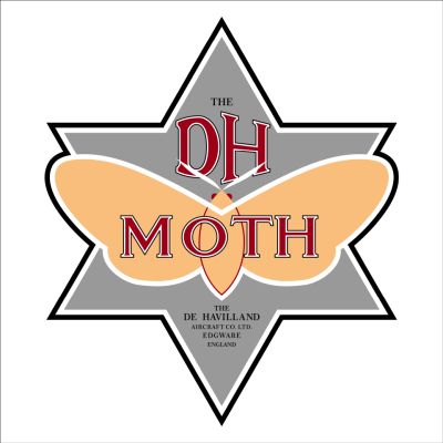 Vintage de Havilland Moth aircraft logo